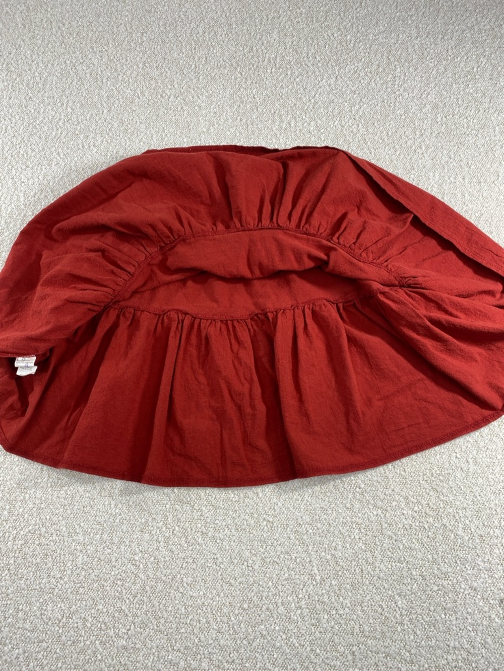 Women’s dark Red Tiered Drawstring Skirt. - Picture 4 of 15